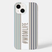 Coques Case-Mate iPhone Momlife bleu turquoise et beige (Verso)