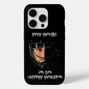 Coque iPhone 15 Pro Mon but (gardien de hockey)