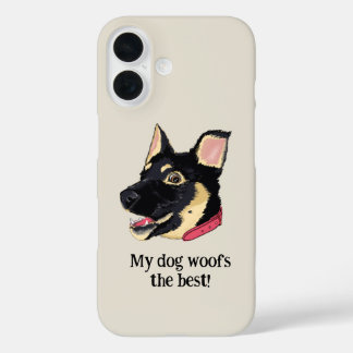 Coques iPhone 16 Mon chien aboie le mieux | Drôle de chiot Berger A