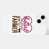 Coques Case-Mate iPhone Mon coeur appartient à un agriculteur (Verso (horizontal))