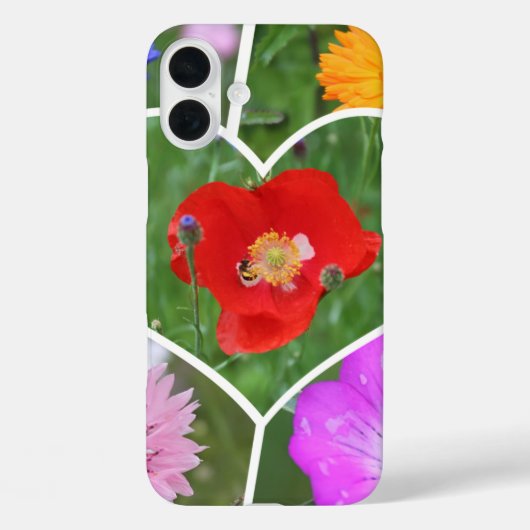 Coques Case-Mate iPhone Mon coeur est rempli de fleurs Photo Collage (Verso)