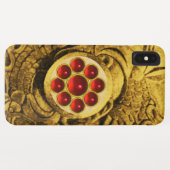 Coques Case-Mate iPhone MON GEM Gold Red Ruby Gemstones (Dos (Horizontal))