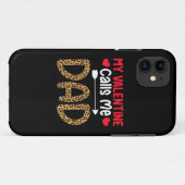 Coques Case-Mate iPhone Mon Valentin m'appelle Papa Léopard Buffalo à carr (Dos (Horizontal))