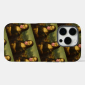 Coques Case-Mate iPhone Mona Lisa soufflant de bulle rose (Verso (horizontal))