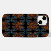 Coques Case-Mate iPhone Monarch Butterfly Wing Orange Et Motif Bleu (Verso (horizontal))