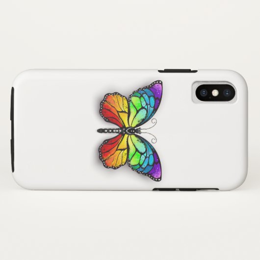 Coques Case-Mate iPhone Monarque papillon arc-en-ciel (Dos (Horizontal))