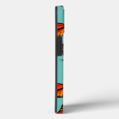 Coques Case-Mate iPhone Monarque papillons motif lumière turquoise monogra (Verso / Droite)