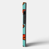 Coques Case-Mate iPhone Monarque papillons motif lumière turquoise monogra (Verso / Gauche)