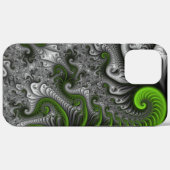 Coques Case-Mate iPhone Monde Fantastique Art Fractal Abstrait Vert Et Gri (Verso (horizontal))