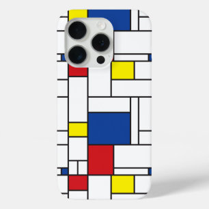 Coque iPhone 15 Pro Mondrial Minimaliste Géométrique De Stijl Art Mode