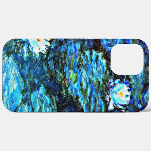 Coques Case-Mate iPhone Monet - Lys d'eau, Bleu, (Verso (horizontal))