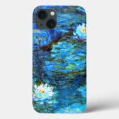 Coques Case-Mate iPhone Monet - Lys d'eau (bleu)  (Verso)
