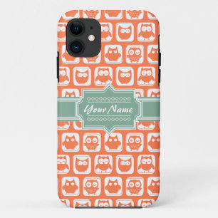Coque Case-Mate Pour iPhone Monnaie Nom personnalisé Orange Owls