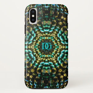 Coque Case-Mate Pour iPhone Monogram Aqua Gold Artistrie géométrique