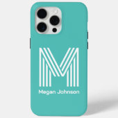 Coques Case-Mate iPhone Monogram Aqua moderne (Verso)