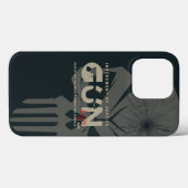 Coques Case-Mate iPhone Monogram Art de Gun | (Mode sombre) (Verso (horizontal))