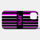 Coques Case-Mate iPhone Monogram Black, code-barres rose rayé (Verso (horizontal))