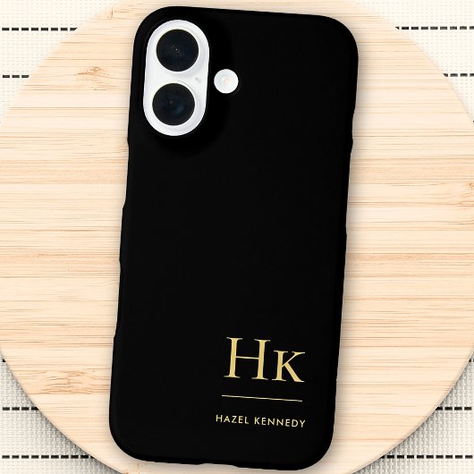 Coques Case-Mate iPhone Monogram Black Gold Professional Élégant élégant