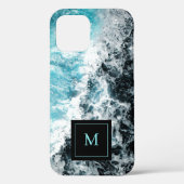 Coques Case-Mate iPhone Monogram Blue Black Ocean Waves Hawaii (Verso)
