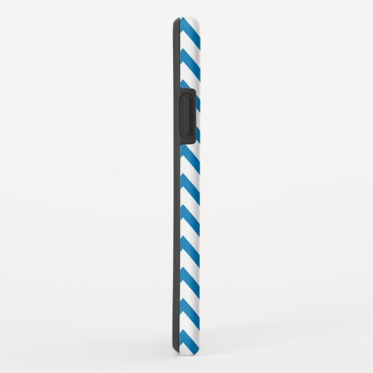 Coques Case-Mate iPhone Monogram Blue Chevron Moderne (Dos/Droite)