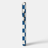 Coques Case-Mate iPhone Monogram Blue Cream À damiers Motif (Verso / Gauche)