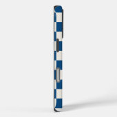 Coques Case-Mate iPhone Monogram Blue Cream À damiers Motif (Verso / Droite)