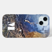 Coques Case-Mate iPhone Monogram Blue Lakeshore (Verso (horizontal))