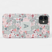 Coques Case-Mate iPhone Monogram Cactus Pink Mint Succulents Plantes du dé (Dos (Horizontal))