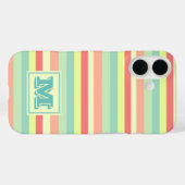 Coques Case-Mate iPhone Monogram Colorful Summer Pastel Stripes (Verso (horizontal))
