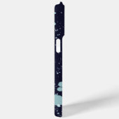 Coques Case-Mate iPhone Monogram cute navy blue gold white snow tree name (Verso / Droite)