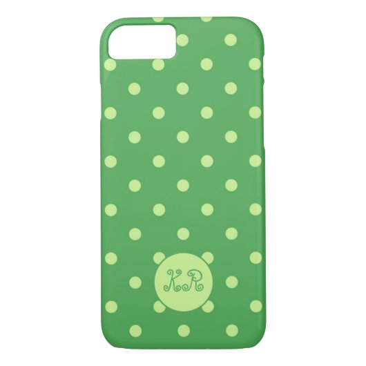 Coques Case-Mate iPhone Monogram Cute & Trendy Sea Green & Lime Pois (Dos)
