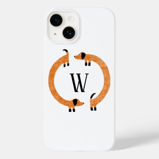 Coques Case-Mate iPhone Monogram Dachshund Saucisse Chien (Verso)