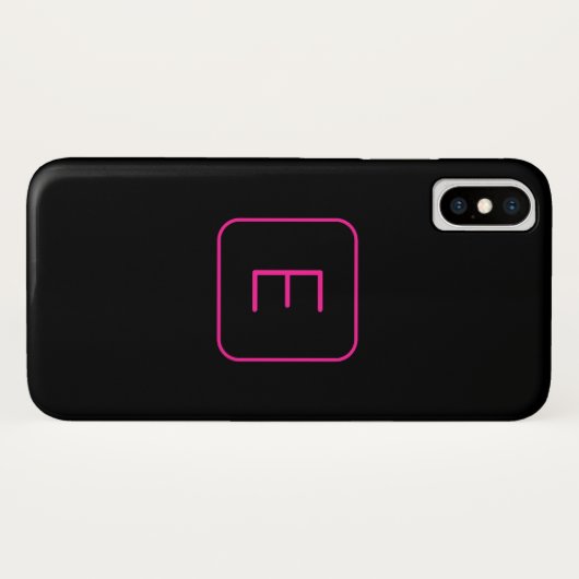 Coques Case-Mate iPhone Monogram de Styled | Pink & Black (Dos (Horizontal))