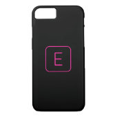Coques Case-Mate iPhone Monogram de Styled | Pink & Black (Dos)