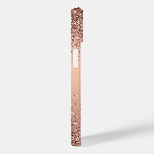 Coques Case-Mate iPhone Monogram Faux Rose Gold Parties scintillant iPhone (Verso / Droite)
