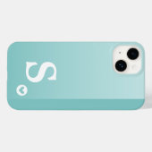 Coques Case-Mate iPhone Monogram Girly Mint Green Heart Simple Modern Chic (Verso (horizontal))