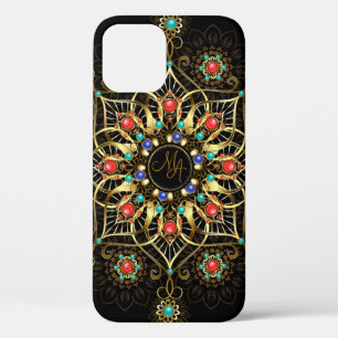 Case-Mate iPhone Case Monogram Gold Turquiose Red Mandala Jewel