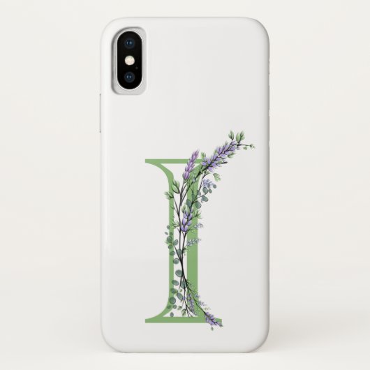 Coques Case-Mate iPhone Monogram I Lavande Eucalyptus (Dos)