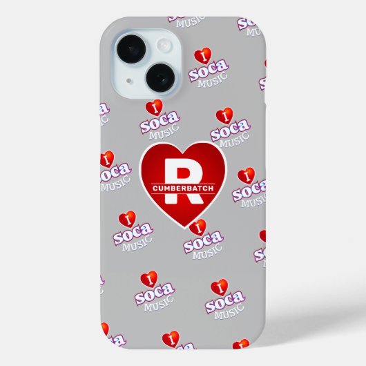 Coques Case-Mate iPhone MONOGRAM I LOVE SOCA on GRAY (Verso)