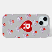 Coques Case-Mate iPhone MONOGRAM I LOVE SOCA on GRAY (Verso (horizontal))