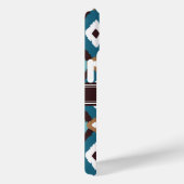 Coques Case-Mate iPhone Monogram Ikat Motif Bleu et Brown (Verso / Droite)