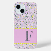 COQUES Case-Mate iPhone MONOGRAM INITIAL F LILAC PETITES FLEURS (Verso)