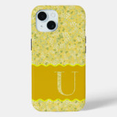 COQUES Case-Mate iPhone MONOGRAM INITIAL U JAUNE PETITES FLEURS (Verso)