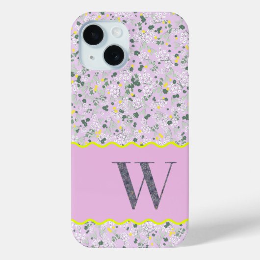 COQUES Case-Mate iPhone MONOGRAM INITIAL W LILAC PETITES FLEURS (Verso)