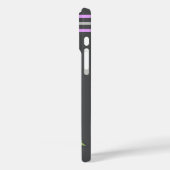 Coques Case-Mate iPhone MONOGRAM initiales rayures gris foncé (Verso / Gauche)