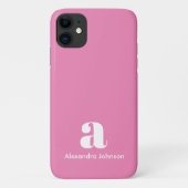 Coques Case-Mate iPhone Monogram Initials Minimal Simple Pink Modern (Dos)
