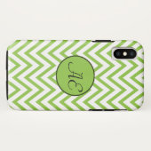 Coques Case-Mate iPhone Monogram Lime Green Chevron Moderne (Dos (Horizontal))