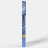 Coques Case-Mate iPhone Monogram M Glam Or Bleu & Gouttelettes Violettes (Verso / Droite)