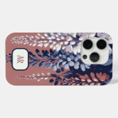 Coques Case-Mate iPhone Monogram Marine Rose Wisteria Élégance (Verso (horizontal))