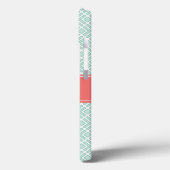 Coques Case-Mate iPhone Monogram Mint Coral Nom Diamond Motif (Verso / Gauche)